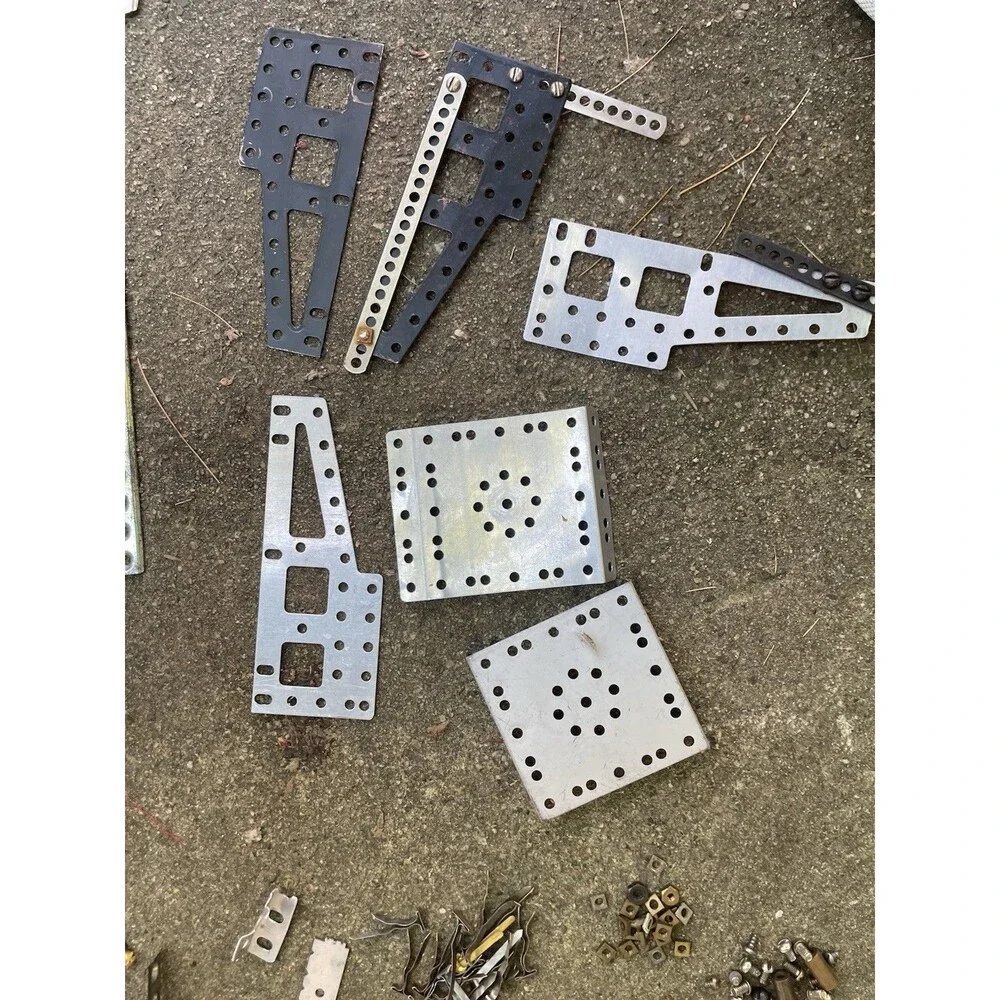 Vintage A.C. Gilbert Erector Set No 6-1/2 Lot w/ WORKING Motor 1938 Manual Box